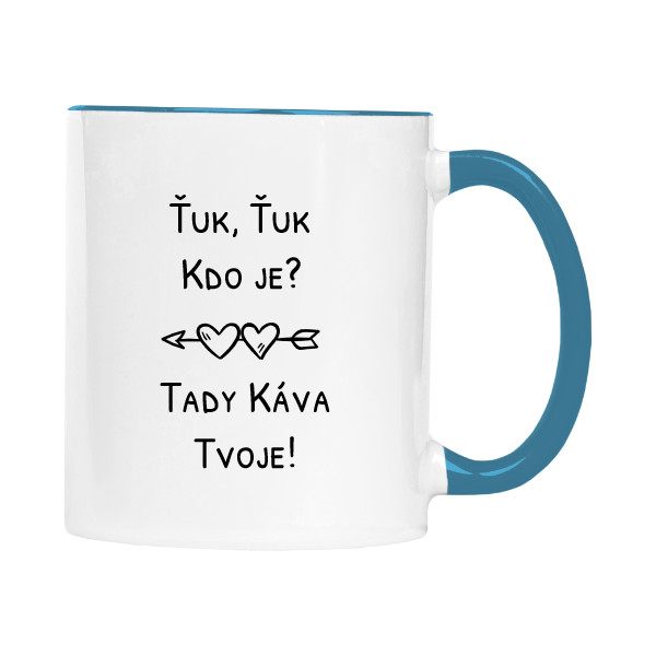 Hrnek malý barevný s potiskem Hrneček - tvoje káva